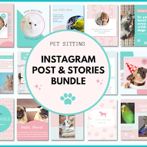 100 Pet Sitting Instagram Template | Pet Sitting Social Media | Pets Instagram | Social Media templates | Pet Bloggers | Pet Business