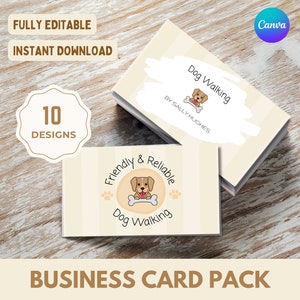 Dog Walking Business Cards | Dog Walker Business Card | Dog Walking Business | Pet Business Card | Business Card Template | Business Cards