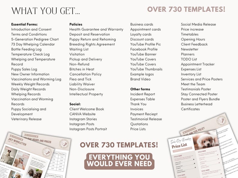 Dog Breeder Forms, Breeder Bundle, Breeder Forms, Puppy Sale Contract, Breeder Contract, Dog Whelping Chart, Puppy Forms, Puppy Medical Form 画像 11