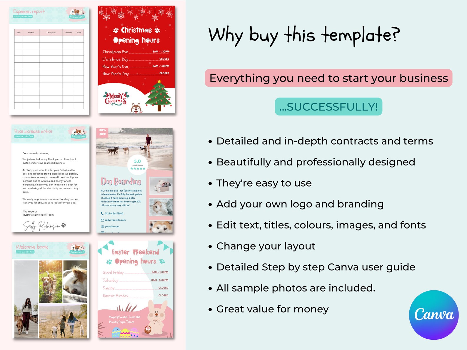 Dog Boarding Business Forms Bundle Dog Boarding Forms Dog Etsy UK