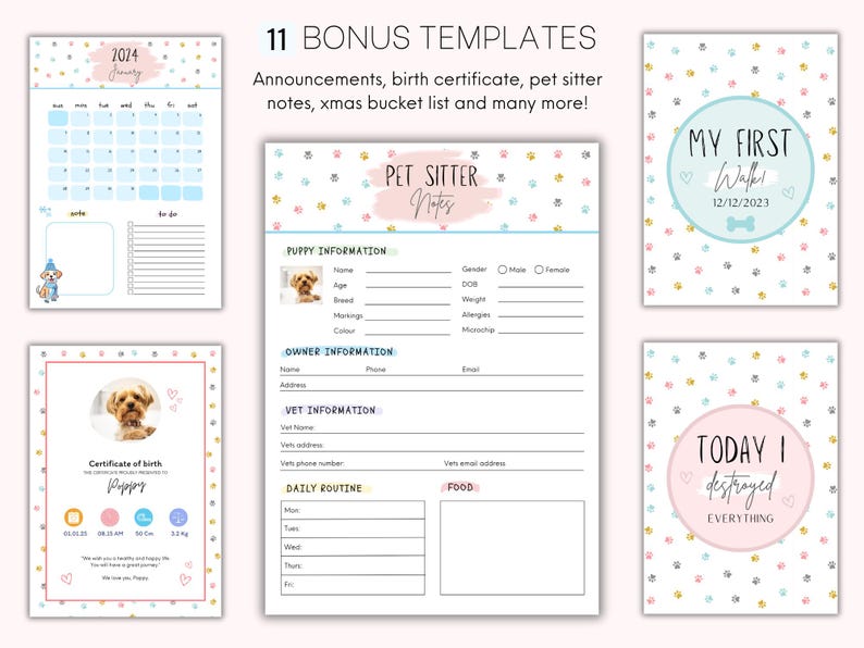 MEGA Puppy Planner, Puppy Guide, Puppy Checklist, Puppy Training Checklist, Puppy First Milestones, Puppy Schedule, Puppy Potty Training immagine 7