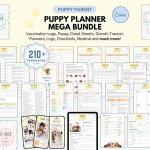 Puppy Planner Pet Checklist Puppy Guide Printable Potty Worksheet Puppy Training Tracker Puppy First Milestones Puppy Schedule Checklist PDF