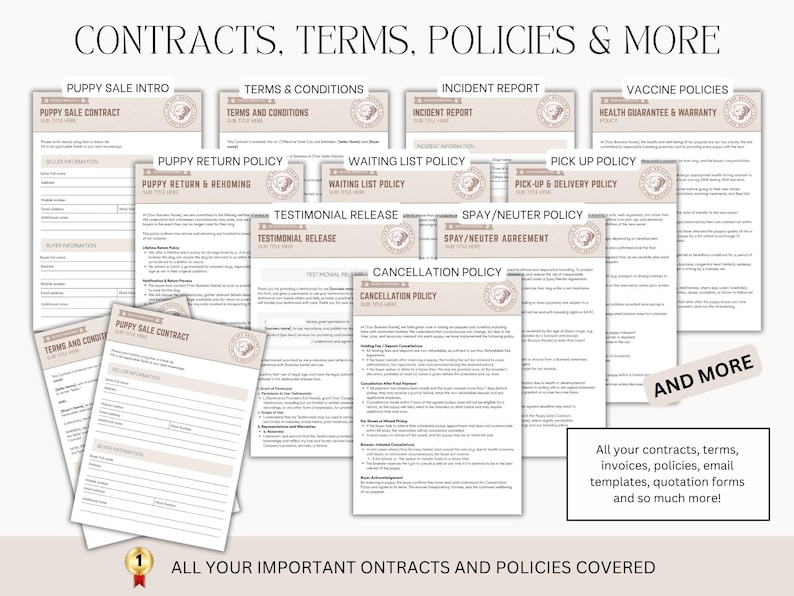 Dog Breeder Forms, Breeder Bundle, Breeder Forms, Puppy Sale Contract, Breeder Contract, Dog Whelping Chart, Puppy Forms, Puppy Medical Form 画像 3