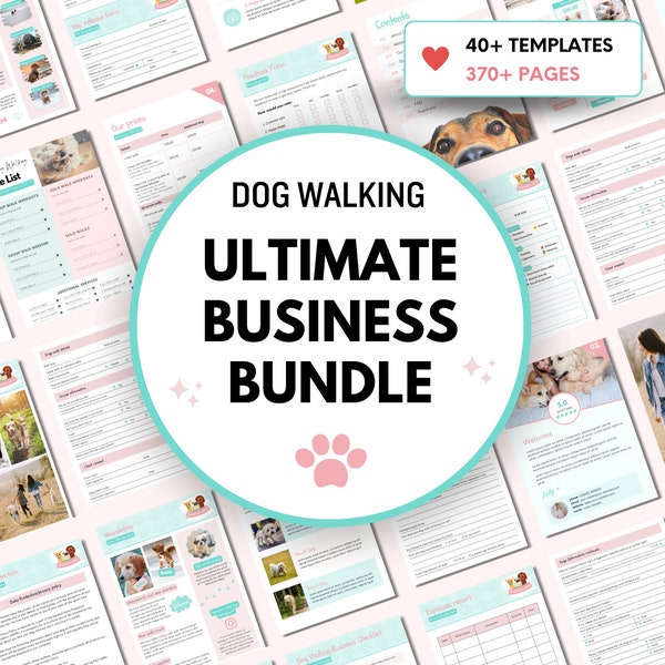 ULTIMATE Dog Walking Business Forms Bundle | Dog Walking Contract | Dog Walking Forms | Dog Walker forms | Dog Walking Logo EDITABLE