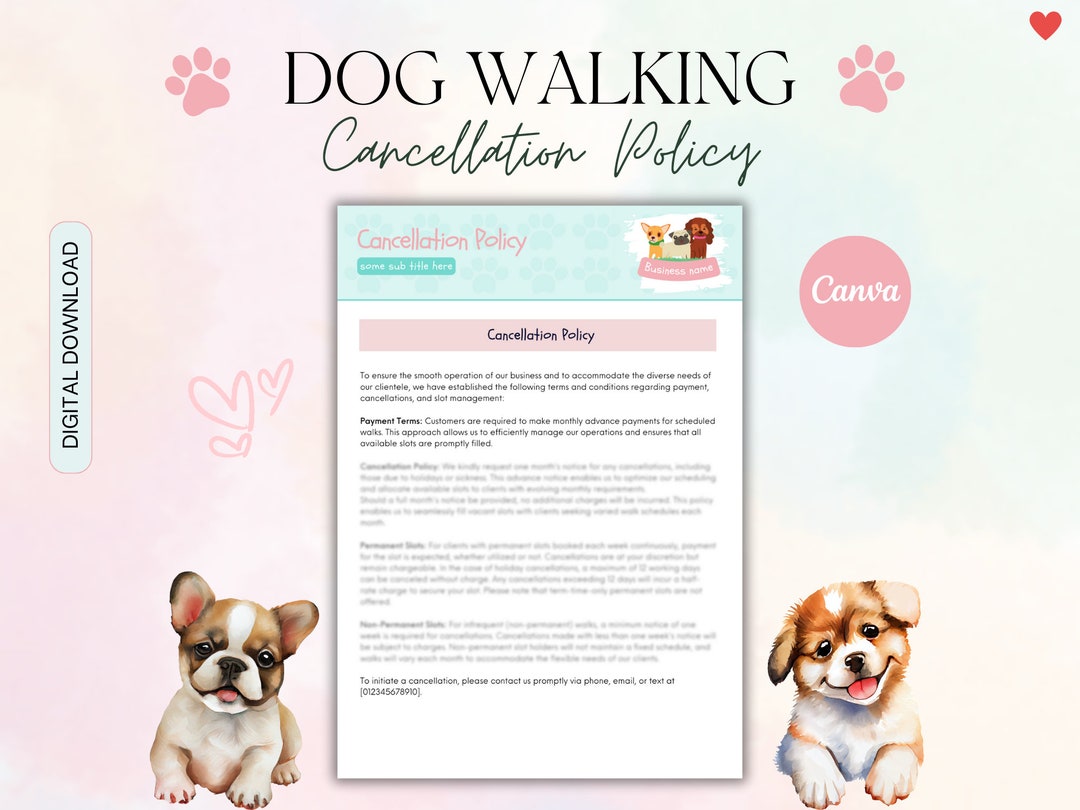 dog-walking-cancellation-policy-for-dog-walking-business-dog-walking-policy-professional-dog-walker-policy-dog-walking-forms-etsy