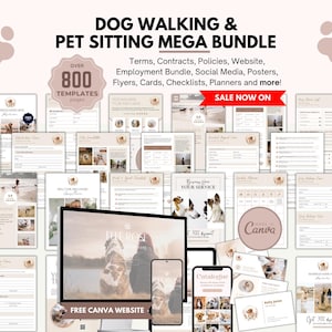 Hunde-Gesprächs- und Haustier-Sitzen-Formularpaket, mehr als 800 Seiten (Canva bearbeitbar, digitaler Download)