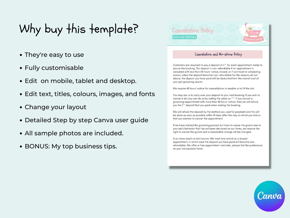 Dog Grooming Policy Forms Pack Dog Grooming Policies Dog Groomer dog-grooming-policy-forms-pack-dog-grooming-policies-dog-groomer