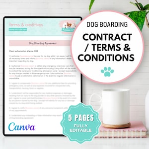 5 Page Dog Boarding Contract, Dog Boarding Forms, Dog Boarding, Dog Boarding Template, Dog Boarding Business Bundle, Dog Boarding Intake