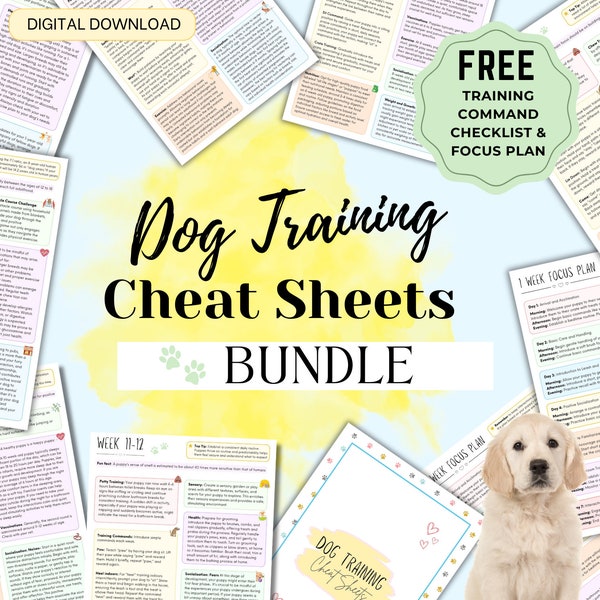 Dog Training Cheat Sheets, Puppy Socialisation, Puppy Training Guide, Puppy Obedience, Puppy Training Log, New Puppy Advise, Dog Commands