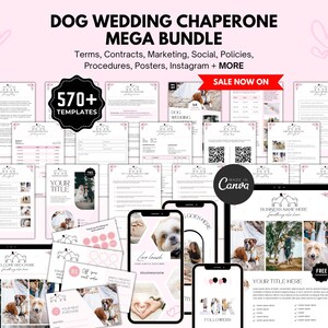 Dog Wedding Chaperone Business Templates, Editable Forms (Canva)