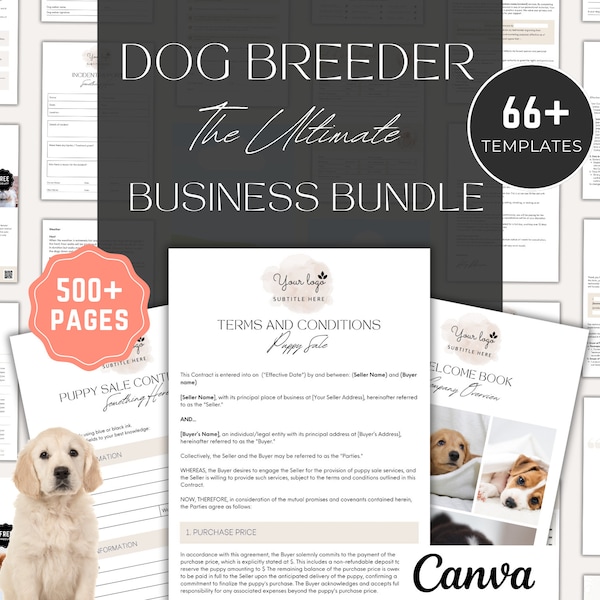 Dog Breeder Forms, Breeder Bundle, Breeder Forms, Puppy Sale Contract, Breeder Contract, Dog Whelping Chart, Puppy Forms, Puppy Medical Form