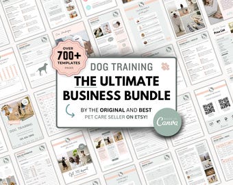 Dog Training Business Bundle, 700+ Editable Templates (Canva)