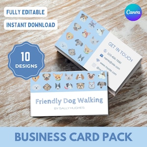 Dog Walking Visitenkarten | Dog Walker Visitenkarte | Dog Walking Business | Haustier Visitenkarte | Visitenkarten Vorlage | Visitenkarten