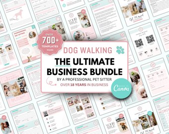 Dog Walking Start-Up Business Forms Pack, Contract/Agreement Editable in Canva, Printable Flyers