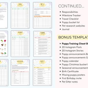 MEGA Puppy Planner, Puppy Guide, Puppy Checklist, Puppy Training Checklist, Puppy First Milestones, Puppy Schedule, Puppy Potty Training immagine 3