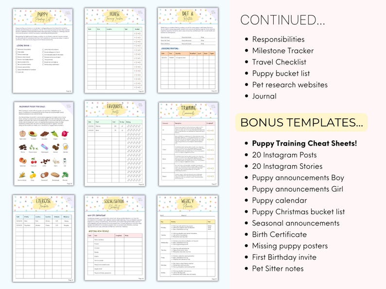 MEGA Puppy Planner, Puppy Guide, Puppy Checklist, Puppy Training Checklist, Puppy First Milestones, Puppy Schedule, Puppy Potty Training immagine 3