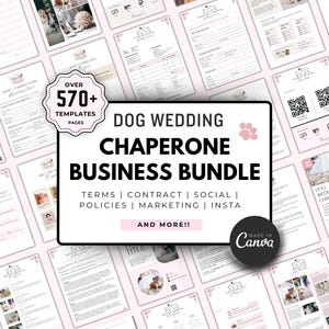 Dog Wedding Chaperone Business Bundle, Canva Editable Forms (Digital Download)