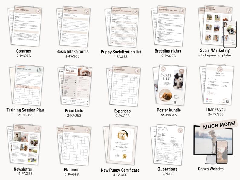 Dog Breeder Forms, Breeder Bundle, Breeder Forms, Puppy Sale Contract, Breeder Contract, Dog Whelping Chart, Puppy Forms, Puppy Medical Form 画像 2