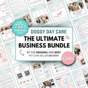 Doggy Daycare Template Forms Bundle, Editable Pet Service Contract, Printable Dog Business Agreement, New Client Intake Form, Report Card