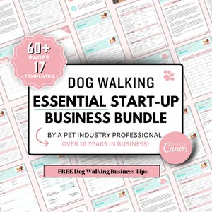 Editable Dog Walking Business Intake Forms, Dog Walking Service Agreement/Contract Template, Printable New Client Questionnaire, Invoice