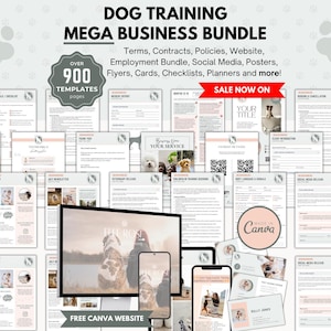 Dog Training Forms, Dog Training Agreement, Dog Trainer Intake Form, Instagram Templates, Editable Dog Training Planner, Progress Tracker