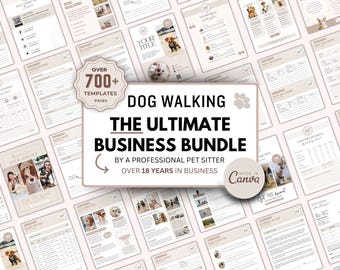 Dog Walking Business Forms Bundle, Editable New Client Intake Form, Printable Dog Walker Contract
