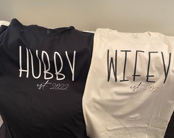 Hubby and Wifey matching shirts