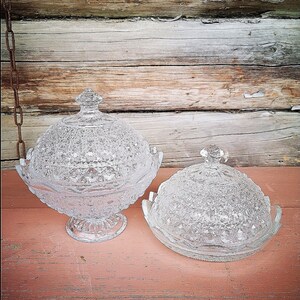 Set of Vintage Yugoslavian Crystal glass sugar and candy dishes