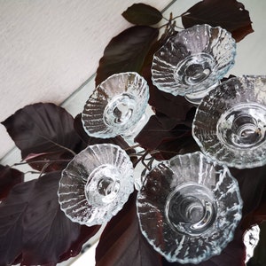 Vintage Scandi Glass Riihimäki of Finland, Nanny Still design small candle holders set of 5