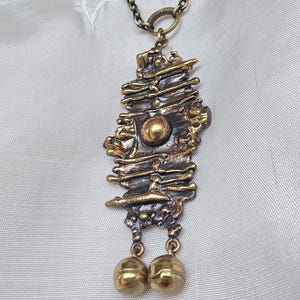 Vintage Pentti Sarpaneva, Finland Modernist Bronze Necklace