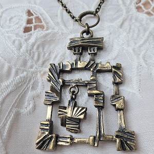 Vintage Pentti Sarpaneva, Finland Modernist Bronze Necklace
