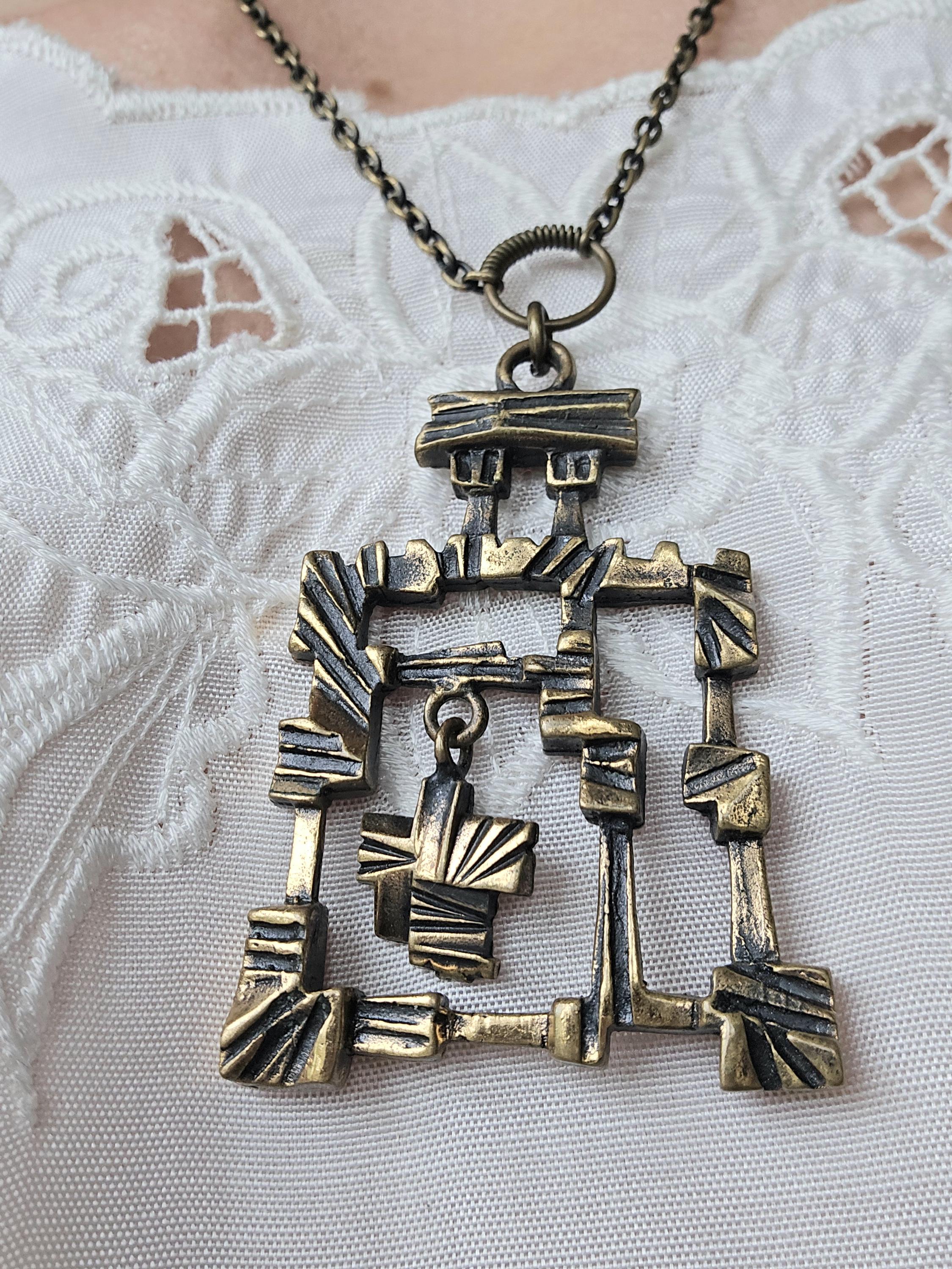 Vintage Pentti Sarpaneva, Finland Modernist Bronze Necklace - Etsy