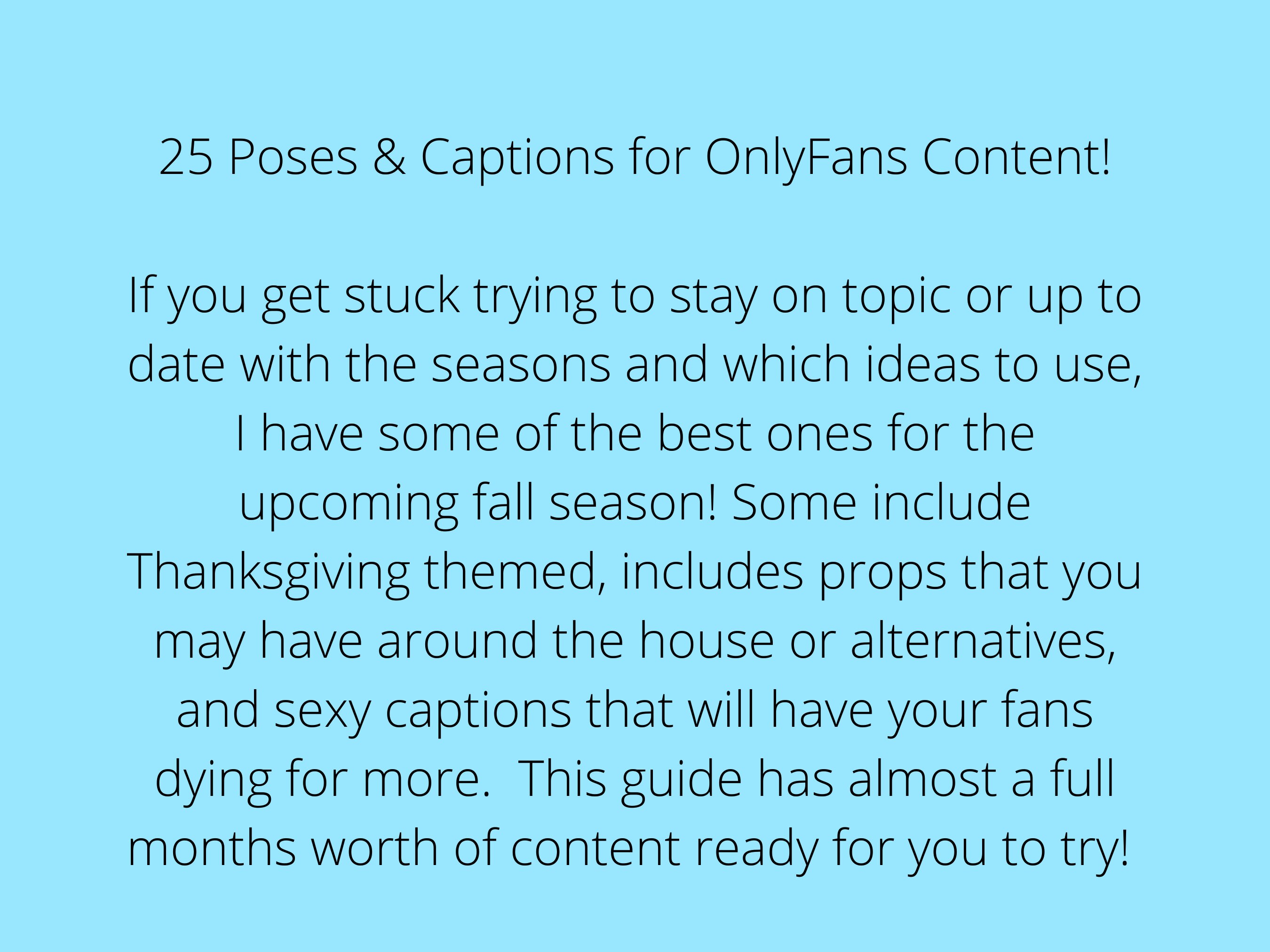 Thanksgiving Onlyfans Pose & Caption Guide (Instant Download) Etsy Canada