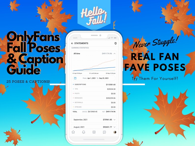 Onlyfans Fall Pose & Caption Guide - Etsy