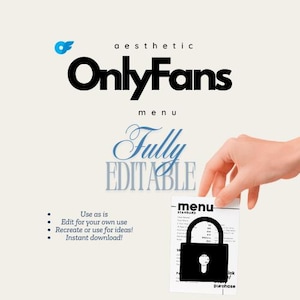Editable OnlyFans Menu Template | Pre-Made & Customizable Design | Beginners Or Advanced