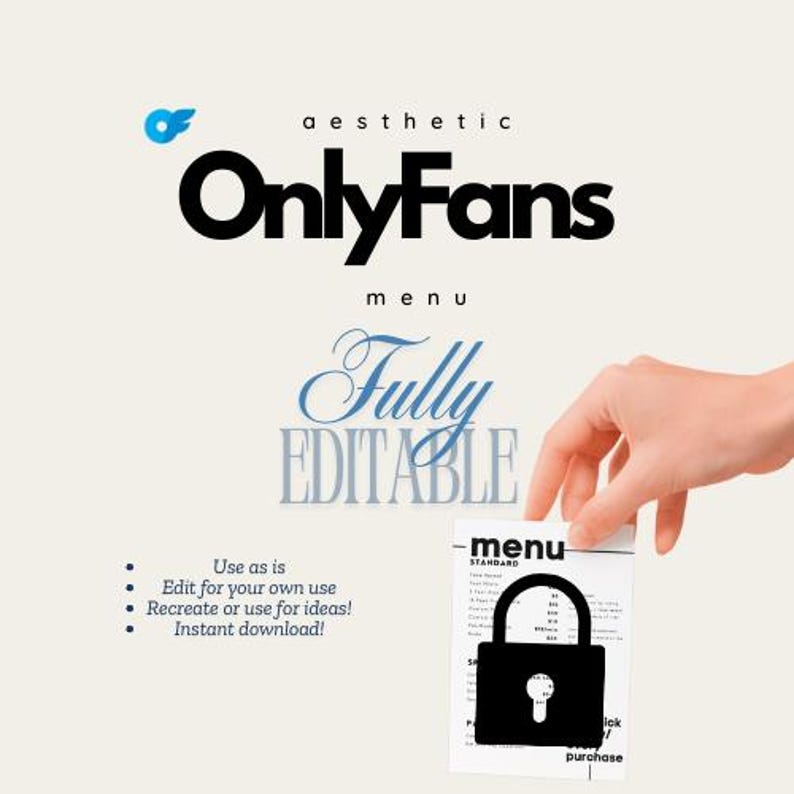 Editable Onlyfans Menu Template | Pre-made & Customizable Design ...