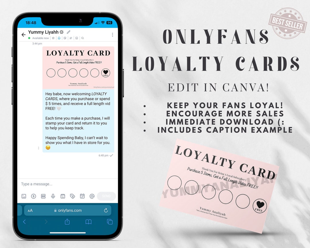 Onlyfans Loyalty Cards Onlyfans, Fansly, Loyalfans Tip Menu Sales for(03)