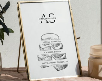 Wedding sign for wedding cake! IMMEDIATE download. Customize your own personalized standee/DIY/Wedding Sign/StorytellingWeddings