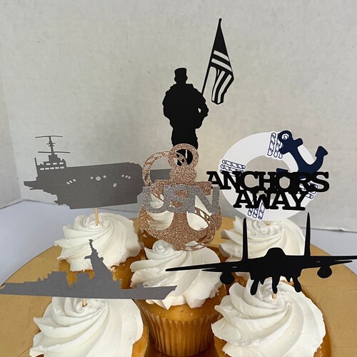 Cupcake Topper Navy US Navy Cupcake Topper Etsy