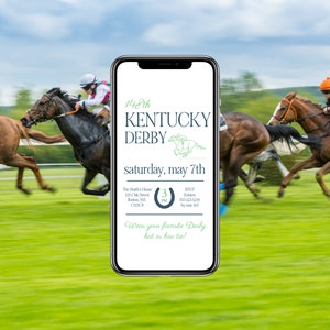 Digital Kentucky Derby Invitation Text Invitation DIY Canva Template Customizable