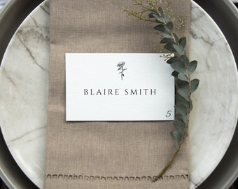 Sunflower Place Card Template, Editable Floral Escort Card, Digital Download