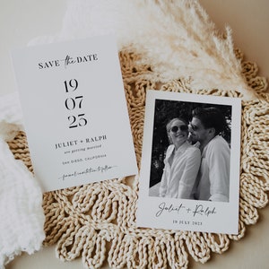 Photo Save The Date Invitation, Minimalist Save the Date Template, Editable Save Our Date, Save The Date With Picture, Instant Download