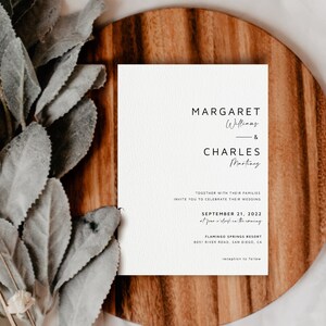 Simple Wedding Invitation Template, Downloadable Wedding Invitation Template, Wedding Invitation With Photo, Editable Invitation, Printable