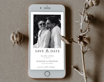 Photo Save the Date Template, Minimalist Save the Date Digital Invite, Electronic Save the Date Modern, Save the Date Invite With Picture