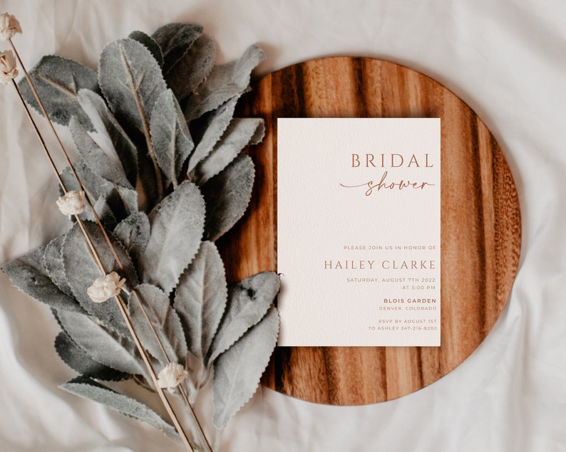 Minimalist Bridal Shower Invitation Template, Modern Bridal Shower