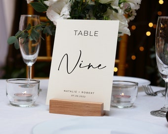 Minimalist Wedding Table Numbers Template: Editable Reception Decor (Digital Download)