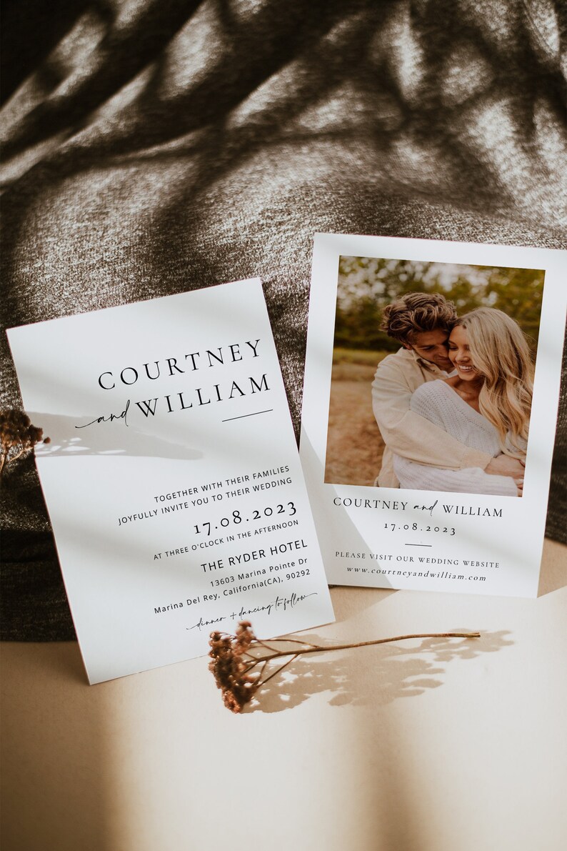 QR Code Wedding Invitation Template Modern Wedding Invitation Etsy