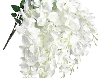 Artificial Hanging Wisteria stem - white
