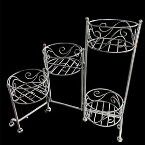 Metal Plant Display Rotational Stand | 4 Tiered Flower Stand | Indoor Outdoor Plant Shelf | Display Rack | Adjustable Angel |