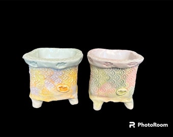 Set of 2 pcs | Handmade Succulent pots with Drainage